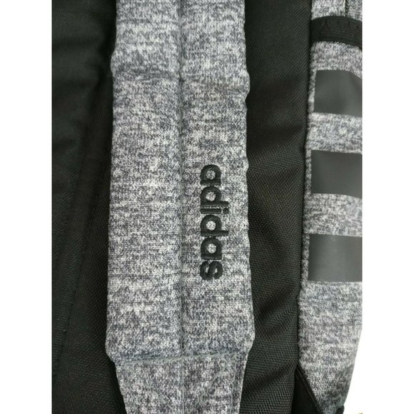 Adidas Core Backpack Classic 3 Stripe Tech Friendly Gray & Black - Picture 4 of 7